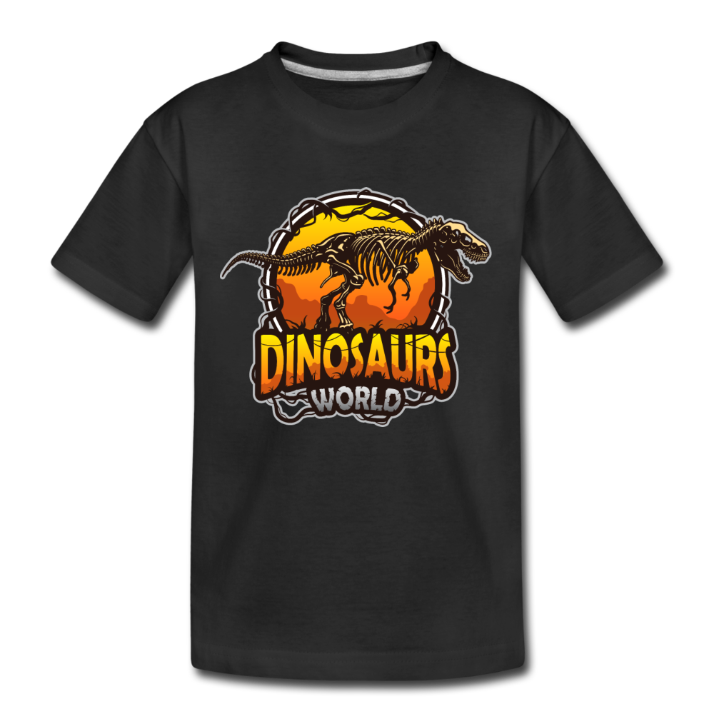 Dinosaurs World Kids T-Shirt - black