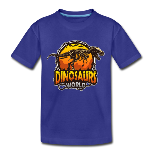 Dinosaurs World Kids T-Shirt - royal blue