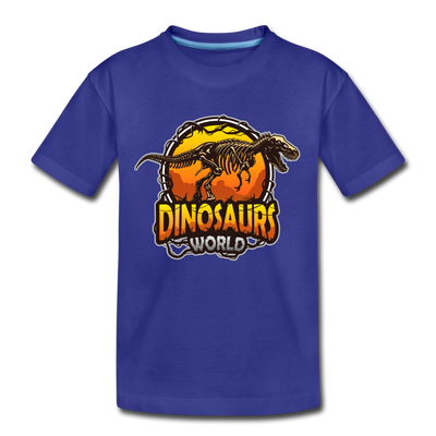 Dinosaurs World Kids T-Shirt - royal blue