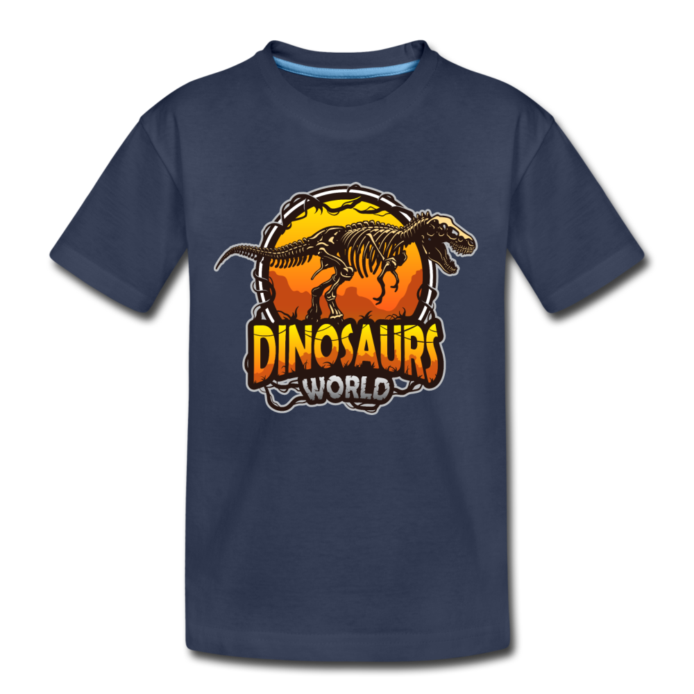Dinosaurs World Kids T-Shirt - navy
