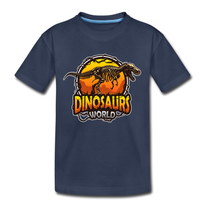 Dinosaurs World Kids T-Shirt - navy