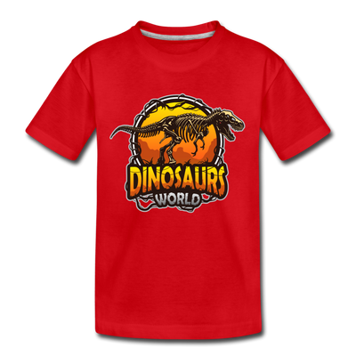 Dinosaurs World Kids T-Shirt - red