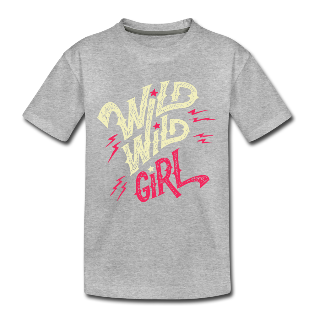 Wild Girl Kids T-Shirt - heather gray
