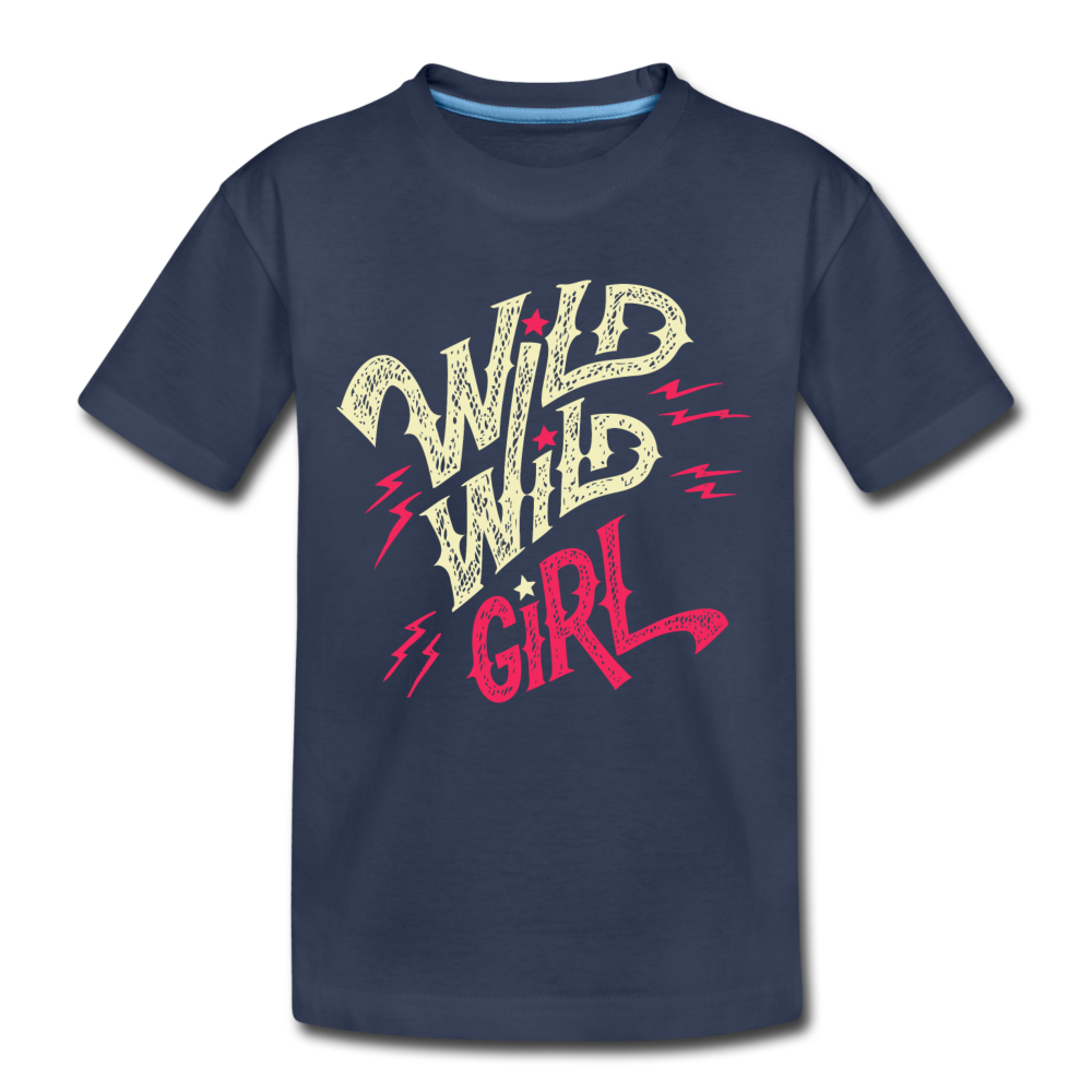 Wild Girl Kids T-Shirt - navy