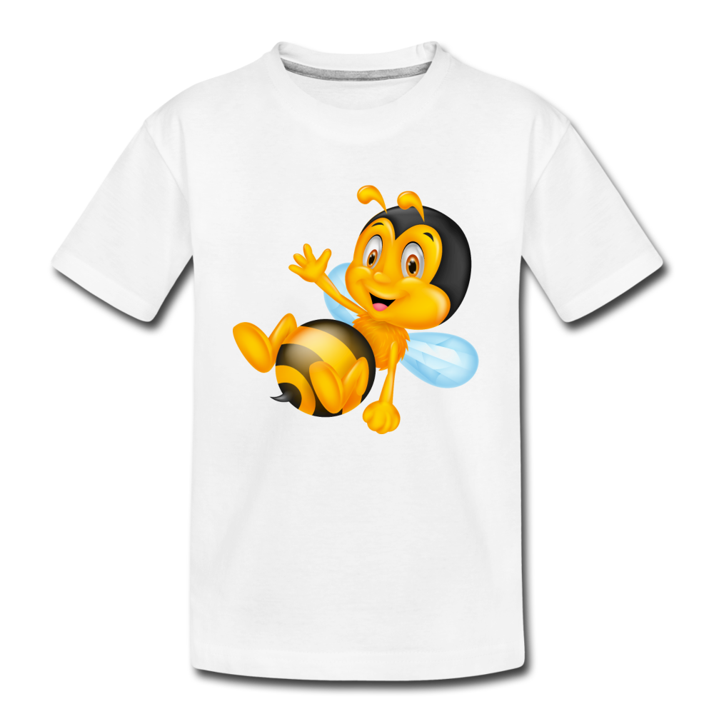 Bumble Bee Cartoon Kids T-Shirt - white