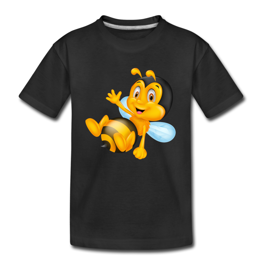 Bumble Bee Cartoon Kids T-Shirt - black