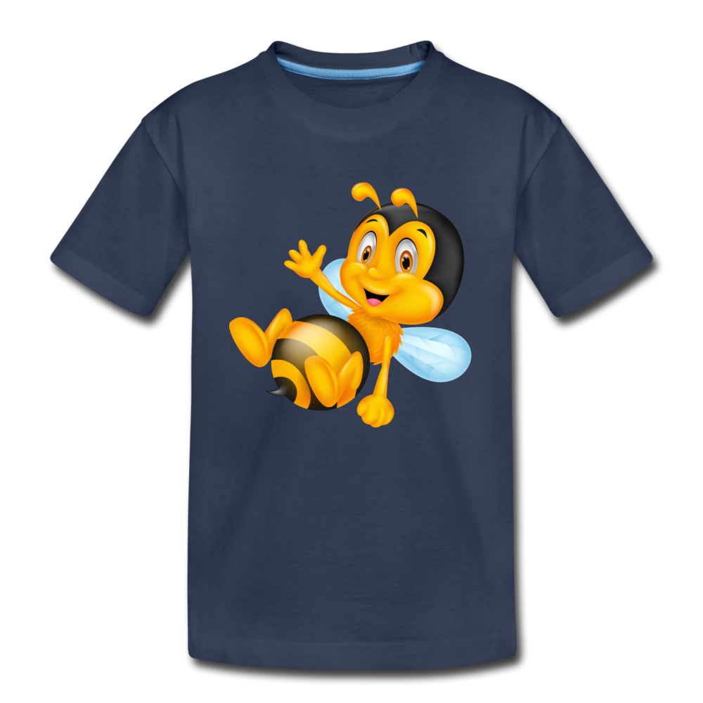 Bumble Bee Cartoon Kids T-Shirt - navy