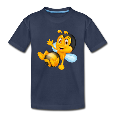 Bumble Bee Cartoon Kids T-Shirt - navy