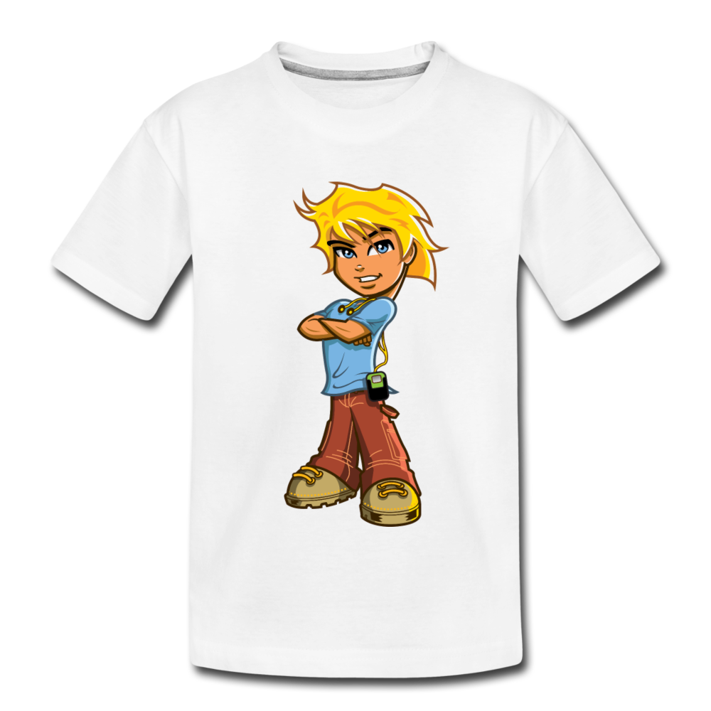Cartoon Boy Kids T-Shirt - white