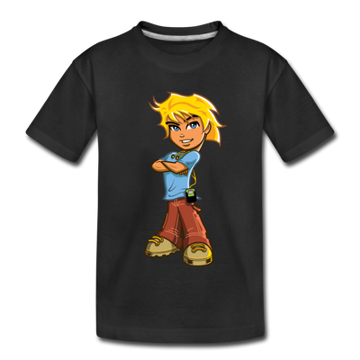 Cartoon Boy Kids T-Shirt - black