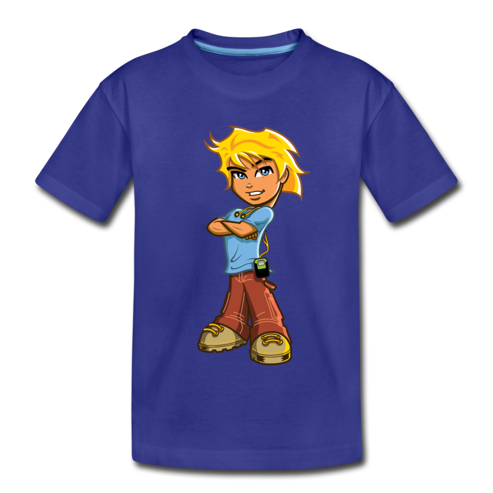 Cartoon Boy Kids T-Shirt - royal blue