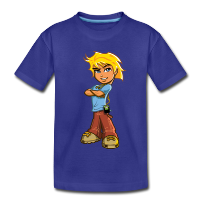 Cartoon Boy Kids T-Shirt - royal blue