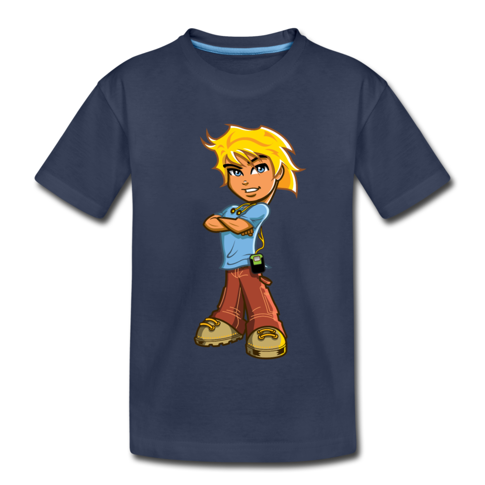 Cartoon Boy Kids T-Shirt - navy