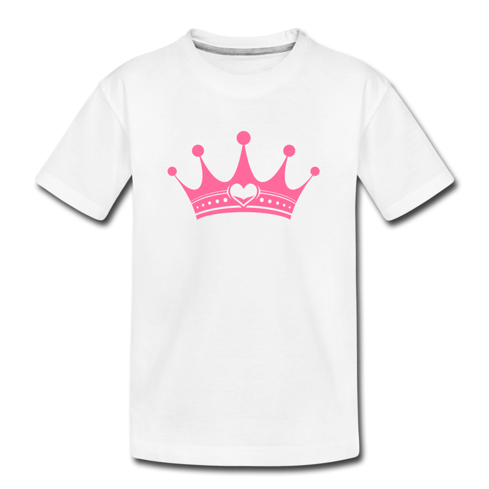 Pink Princess Crown Kids T-Shirt - white