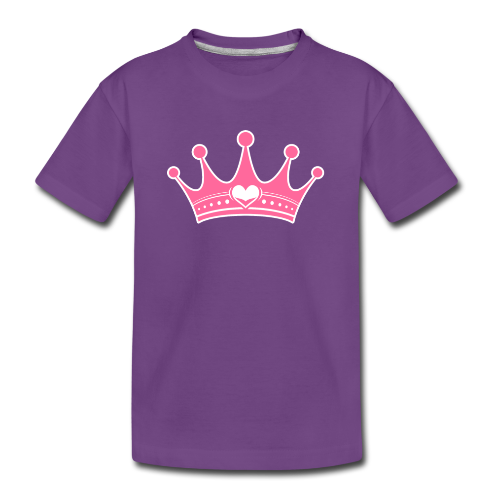 Pink Princess Crown Kids T-Shirt - purple
