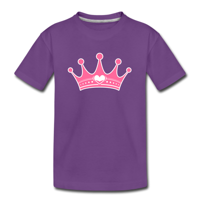 Pink Princess Crown Kids T-Shirt - purple
