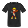 Construction Girl Cartoon Kids T-Shirt - black