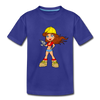 Construction Girl Cartoon Kids T-Shirt - royal blue