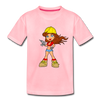 Construction Girl Cartoon Kids T-Shirt - pink