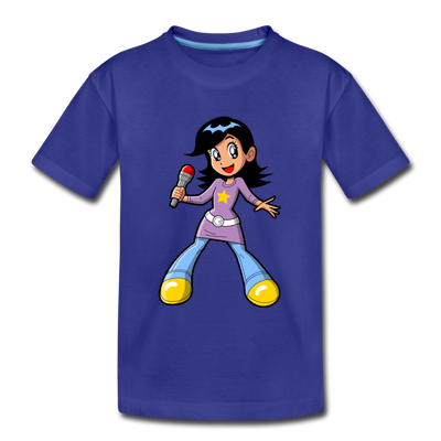 Singing Girl Cartoon Kids T-Shirt - royal blue