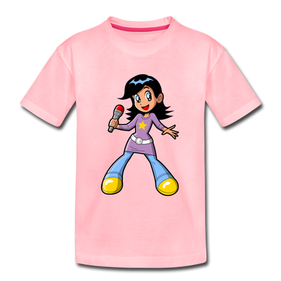 Singing Girl Cartoon Kids T-Shirt - pink