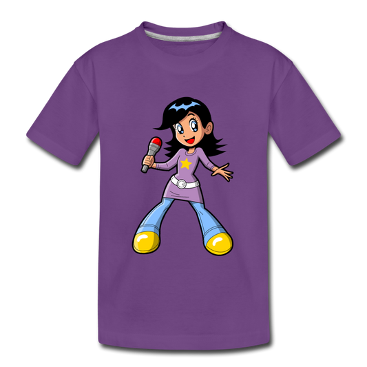 Singing Girl Cartoon Kids T-Shirt - purple