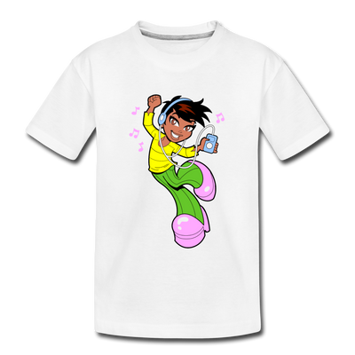 Dancing Girl Cartoon Kids T-Shirt - white