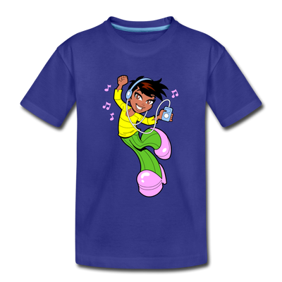 Dancing Girl Cartoon Kids T-Shirt - royal blue
