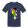 Dancing Girl Cartoon Kids T-Shirt - navy