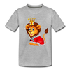 Lion King Crown Cartoon Kids T-Shirt - heather gray