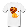Roaring Lion Cartoon Kids T-Shirt - white