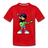 Guitar Girl Cartoon Kids T-Shirt - red