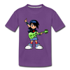 Guitar Girl Cartoon Kids T-Shirt - purple