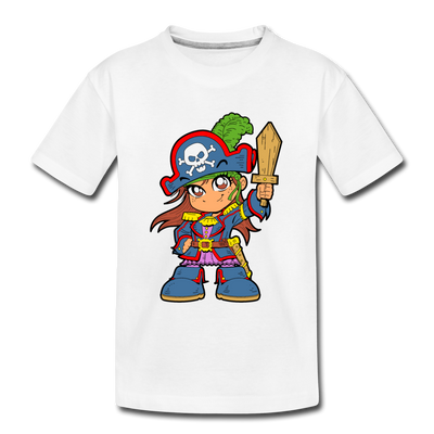 Pirate Cartoon Kids T-Shirt - white