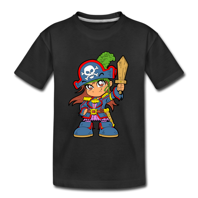 Pirate Cartoon Kids T-Shirt - black