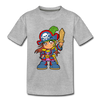 Pirate Cartoon Kids T-Shirt - heather gray