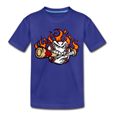 Baseball Biting Bat Kids T-Shirt - royal blue