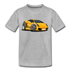 Yellow Sports Car Kids T-Shirt - heather gray