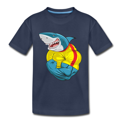 Buff Shark Kids T-Shirt - navy