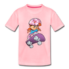 Skater Girl Cartoon Kids T-Shirt - pink