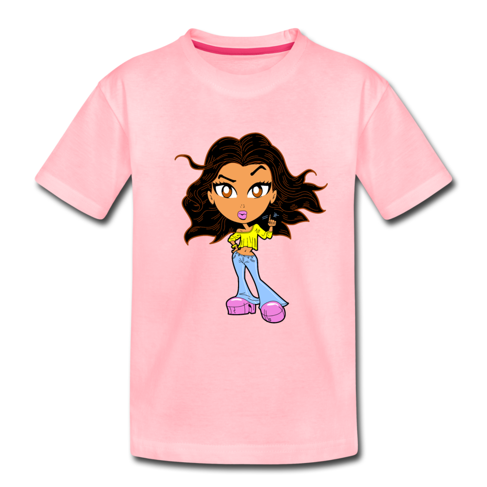 Cartoon Girl Kids T-Shirt - pink