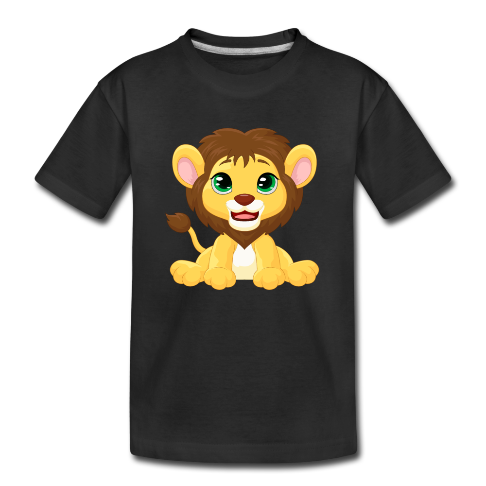 Lion Cub Cartoon Kids T-Shirt - black