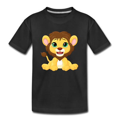 Lion Cub Cartoon Kids T-Shirt - black