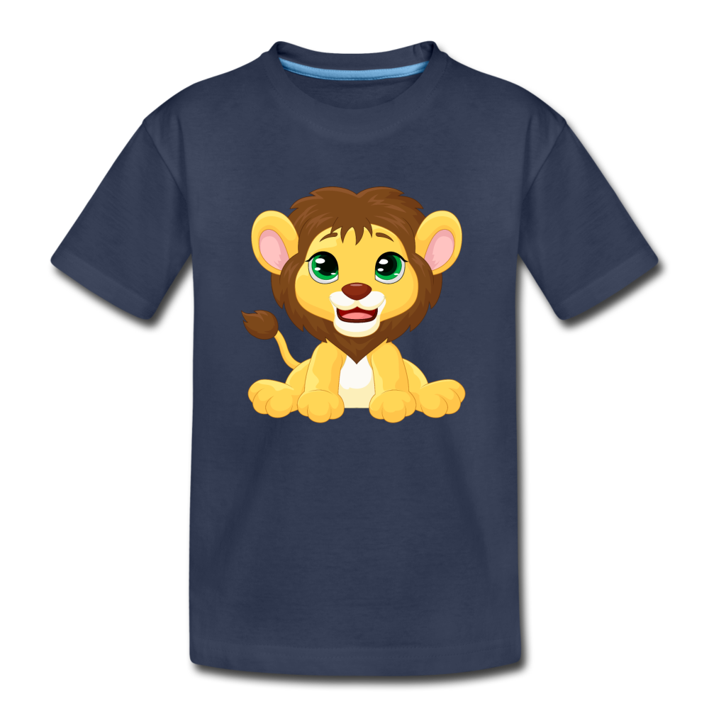 Lion Cub Cartoon Kids T-Shirt - navy