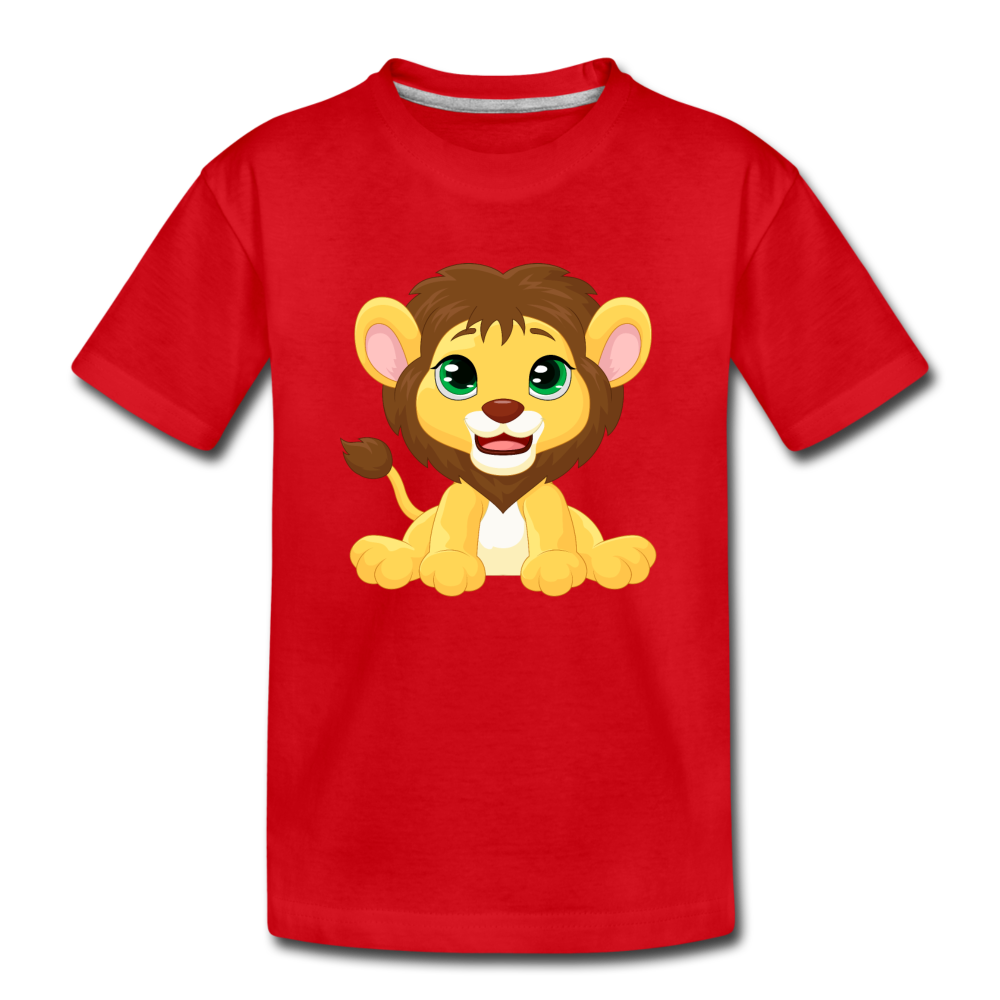 Lion Cub Cartoon Kids T-Shirt - red