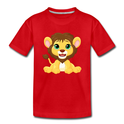 Lion Cub Cartoon Kids T-Shirt - red