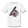 Baseball Swinging Bat Kids T-Shirt - white