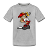 Baseball Girl Cartoon Kids T-Shirt - heather gray