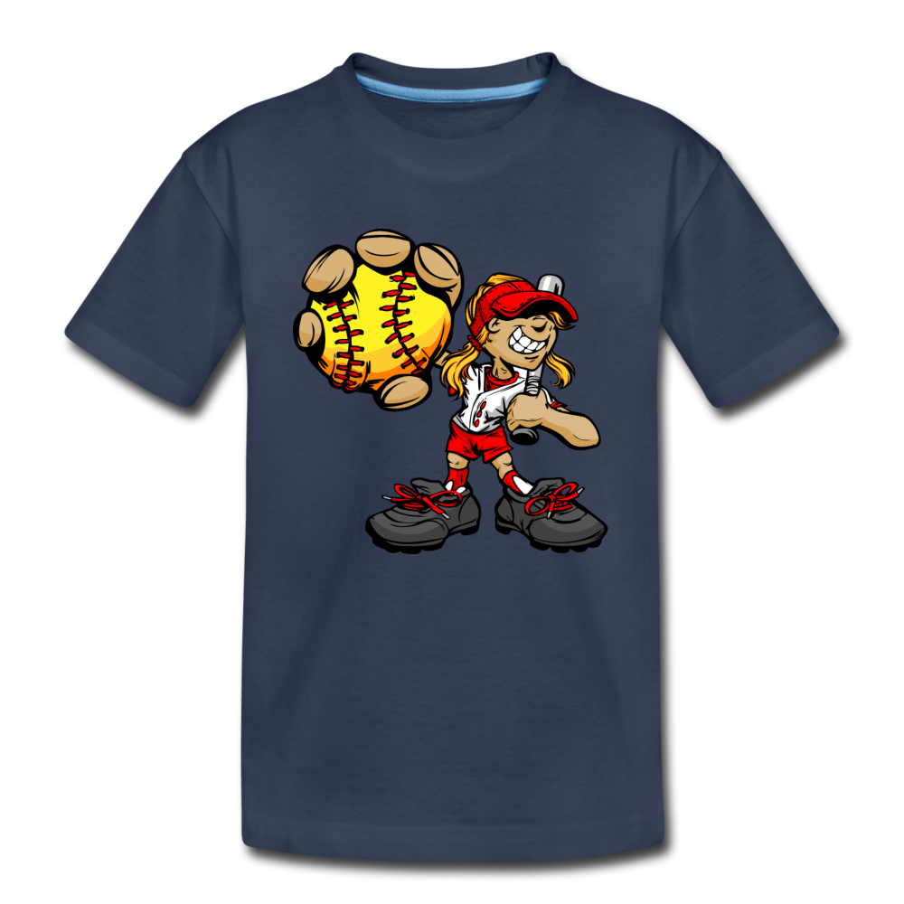 Baseball Girl Kids T-Shirt - navy