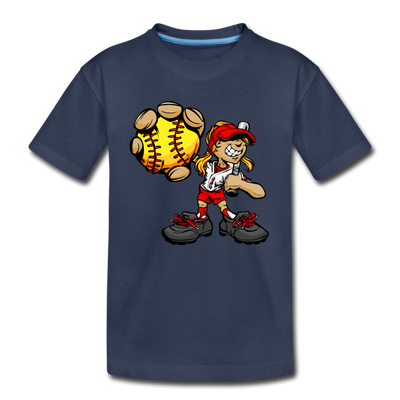 Baseball Girl Kids T-Shirt - navy